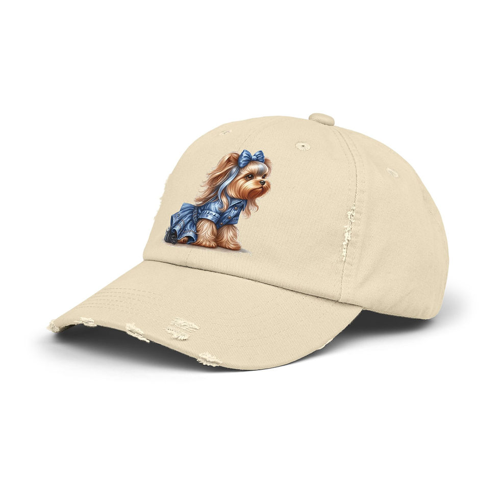 Thumbnail: Yorkie  “Jeans Ruffle Safari Cap”