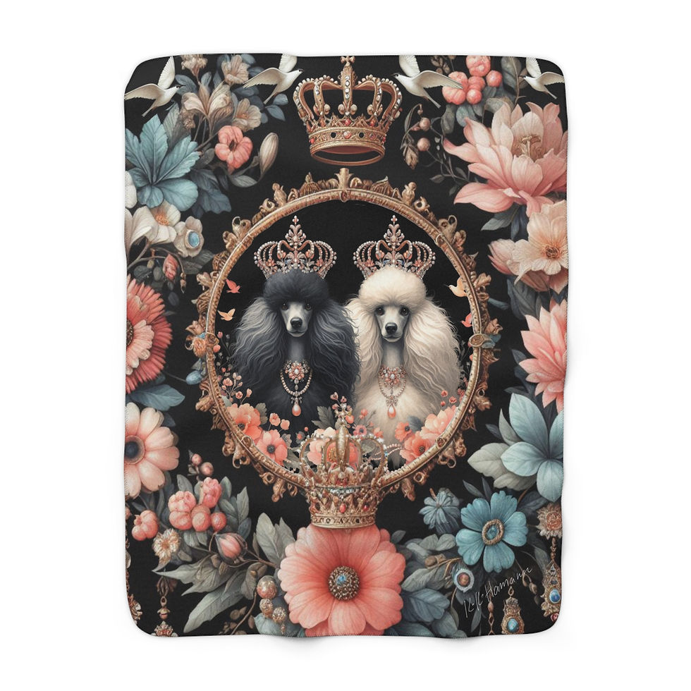 Poodles "Royals"  -Sherpa Blanket 