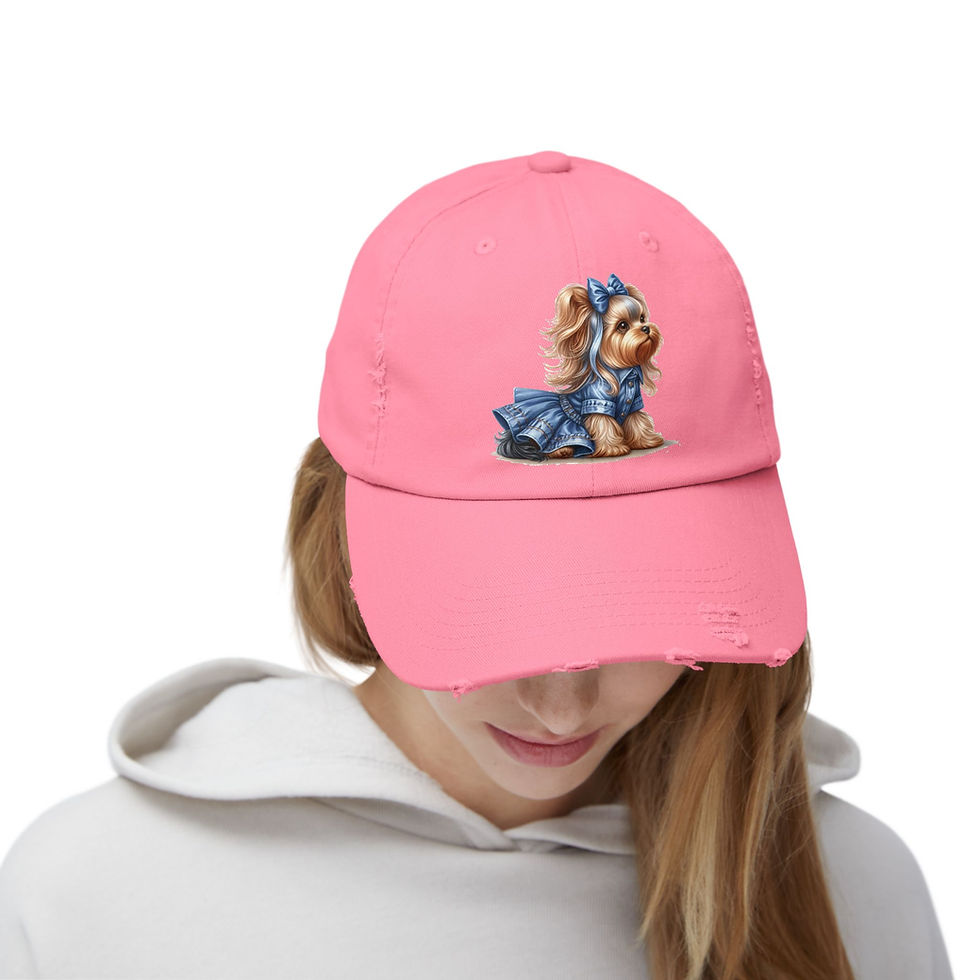 Thumbnail: Yorkie  “Jeans Ruffle Safari Cap”