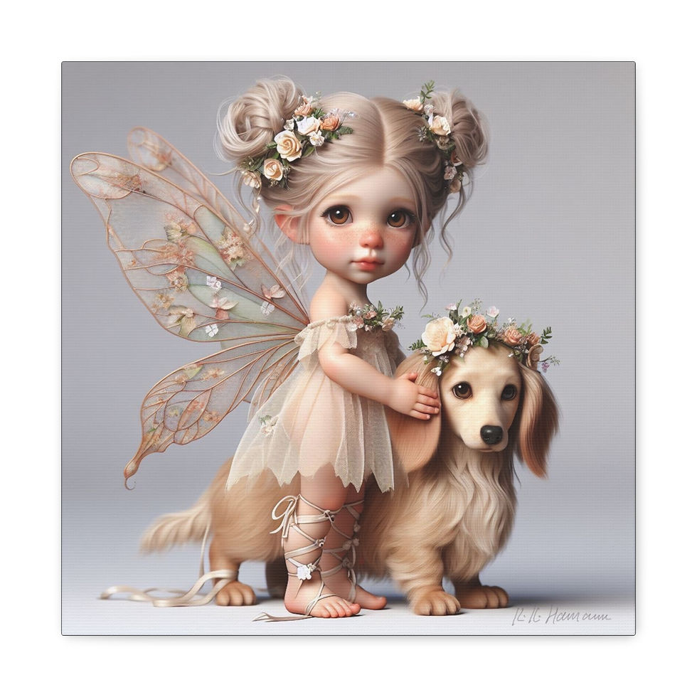 Thumbnail: Dachshund 4  - Canvas Print - Gallery Style -  Fairy Tails