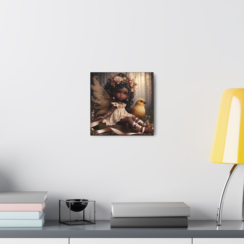 Thumbnail: Finch 3  - Canvas Print - Gallery Style -  Birdie Fairies