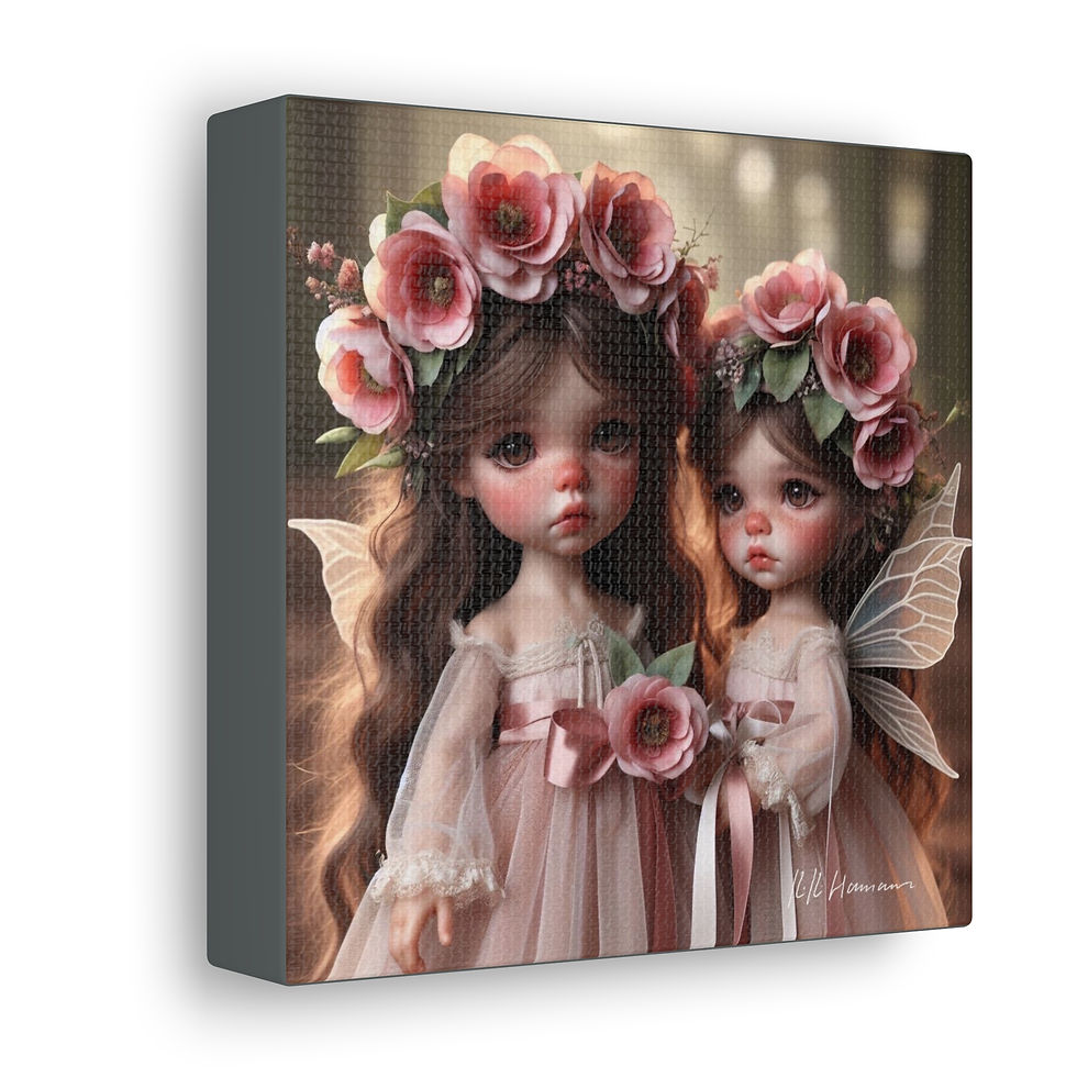 Thumbnail: Camelia 1 - Canvas Print - Gallery Style -  Flower Fairies