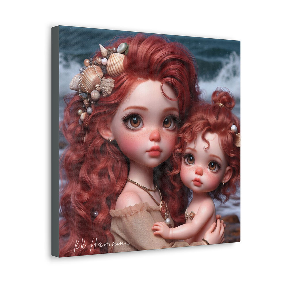 Thumbnail: Mirela and her Baby - Canvas Print - Gallery Style -  Special Edition