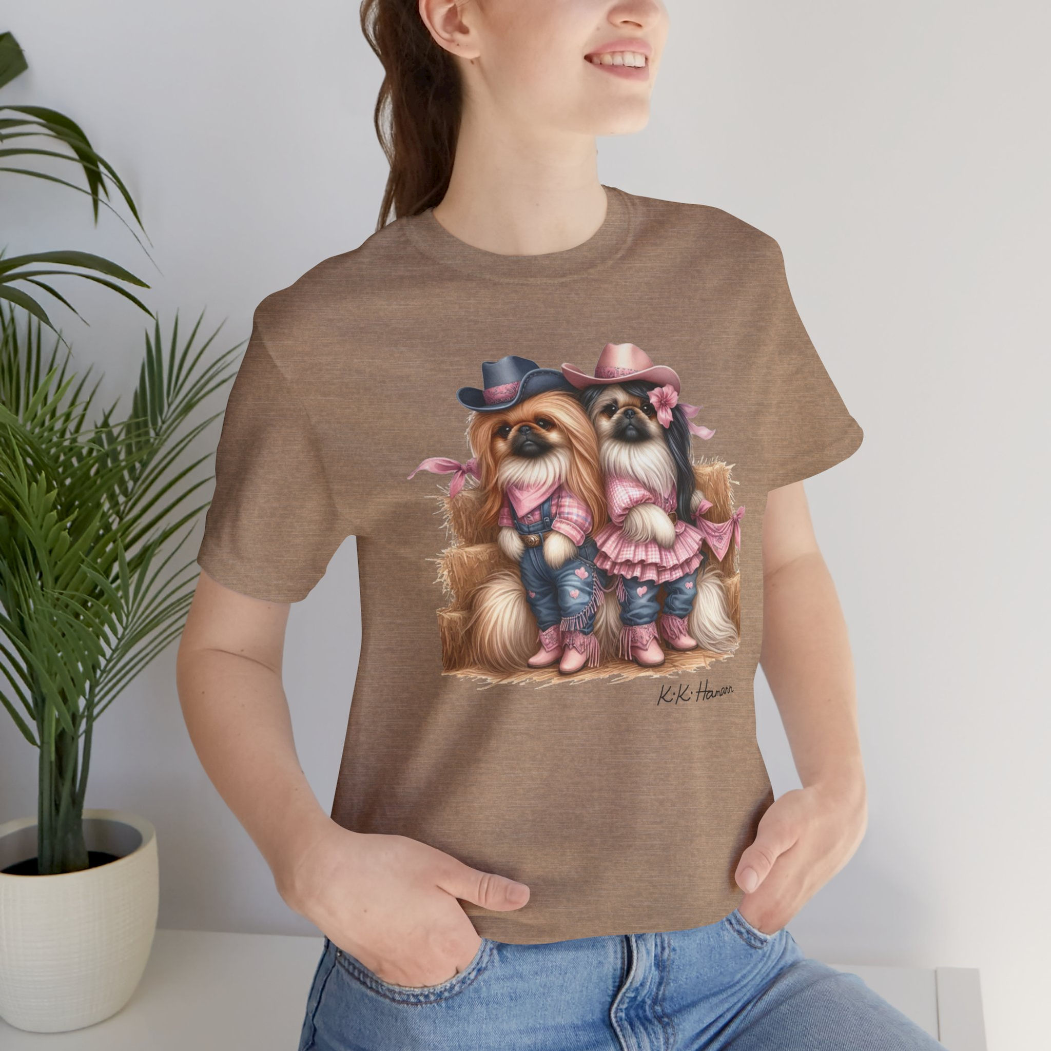 Pekingese "CowGirls  Tshirt (Boyfriend Cut)