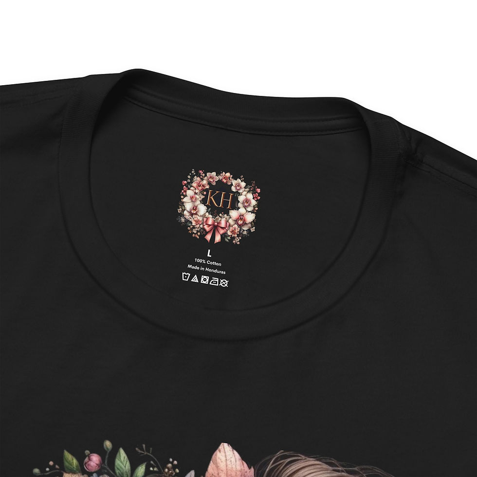 Thumbnail: Poodle (black) and Orchid Fairy,  Little Black Shirt, -"Boyfriend Tshirt  Style"