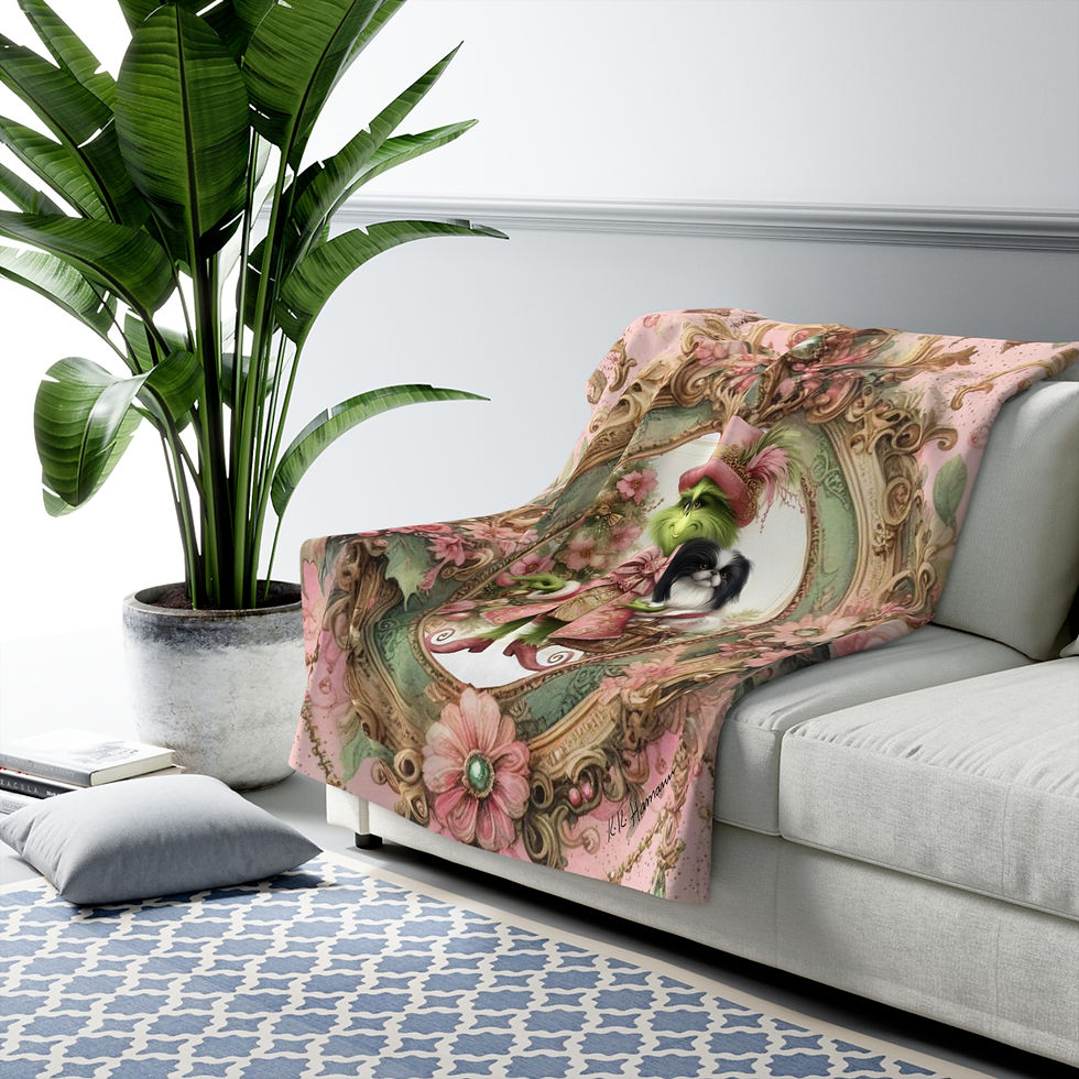 Thumbnail: Japanese Chin - "The Grinch's Secret"  -Sherpa Blanket - Super Soft