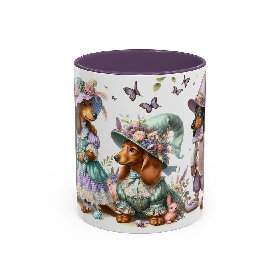 Thumbnail: Dachsdhund "Spring Elves" - Accent Coffee Mug 11 oz