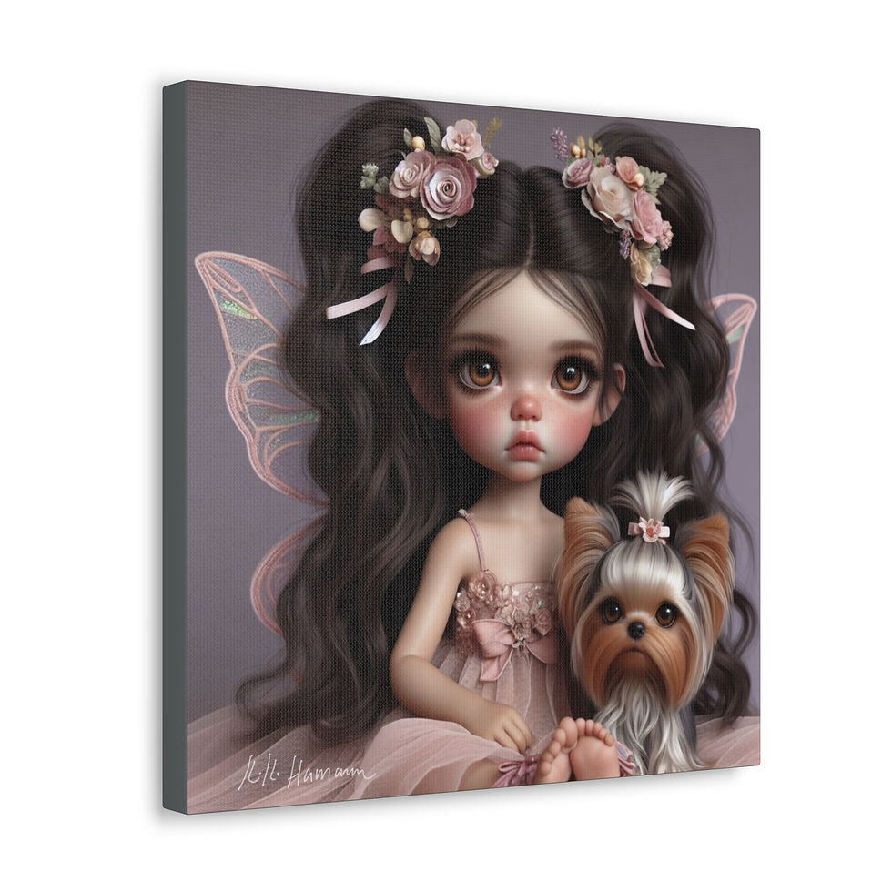 Thumbnail: Yorkie 2 - Canvas Print - Gallery Style -  Fairy Tails