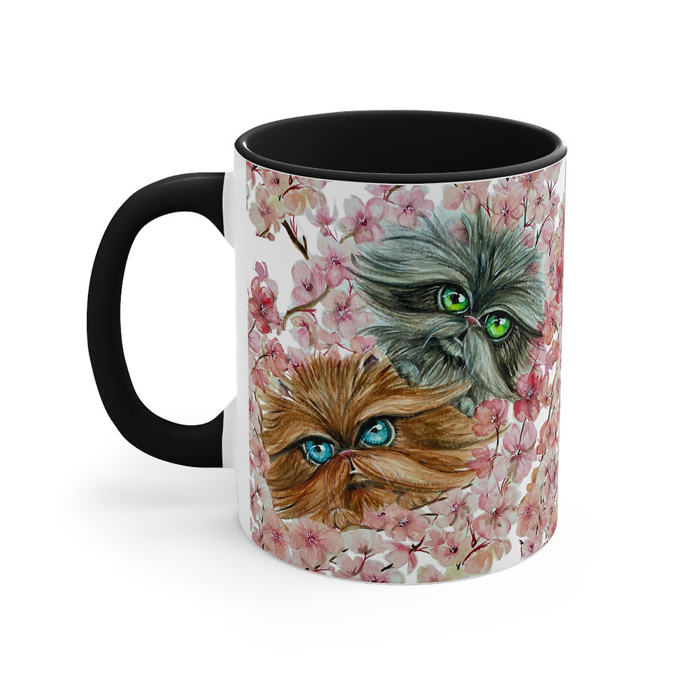 Thumbnail: Kitties and Blossoms Art Mug