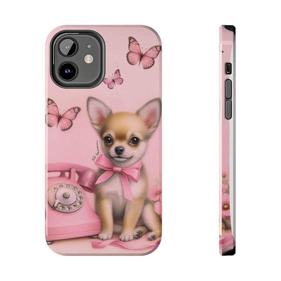 Thumbnail: Iphone Chihuahua Pink Retro Phone - Tough  Cases