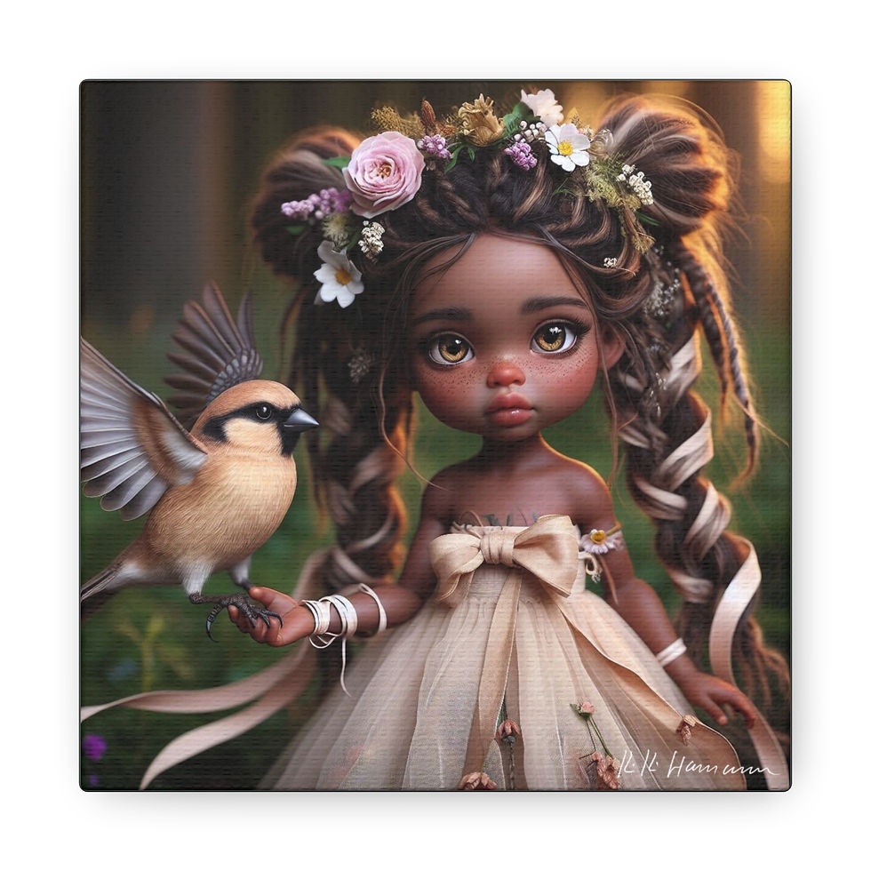 Thumbnail: Finch 4  - Canvas Print - Gallery Style -  Birdie Fairies