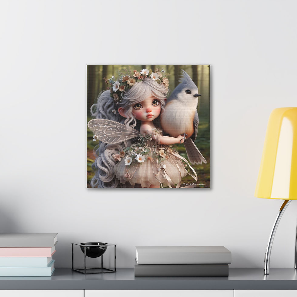 Thumbnail: Tufted 2 - Canvas Print - Gallery Style -  Birdie Fairies