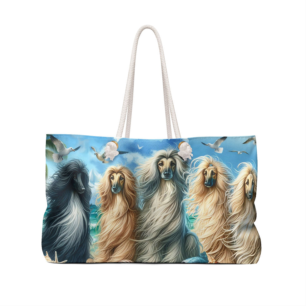 Thumbnail: Afghan Hounds "Gone to the Beach"  Weekender Bag