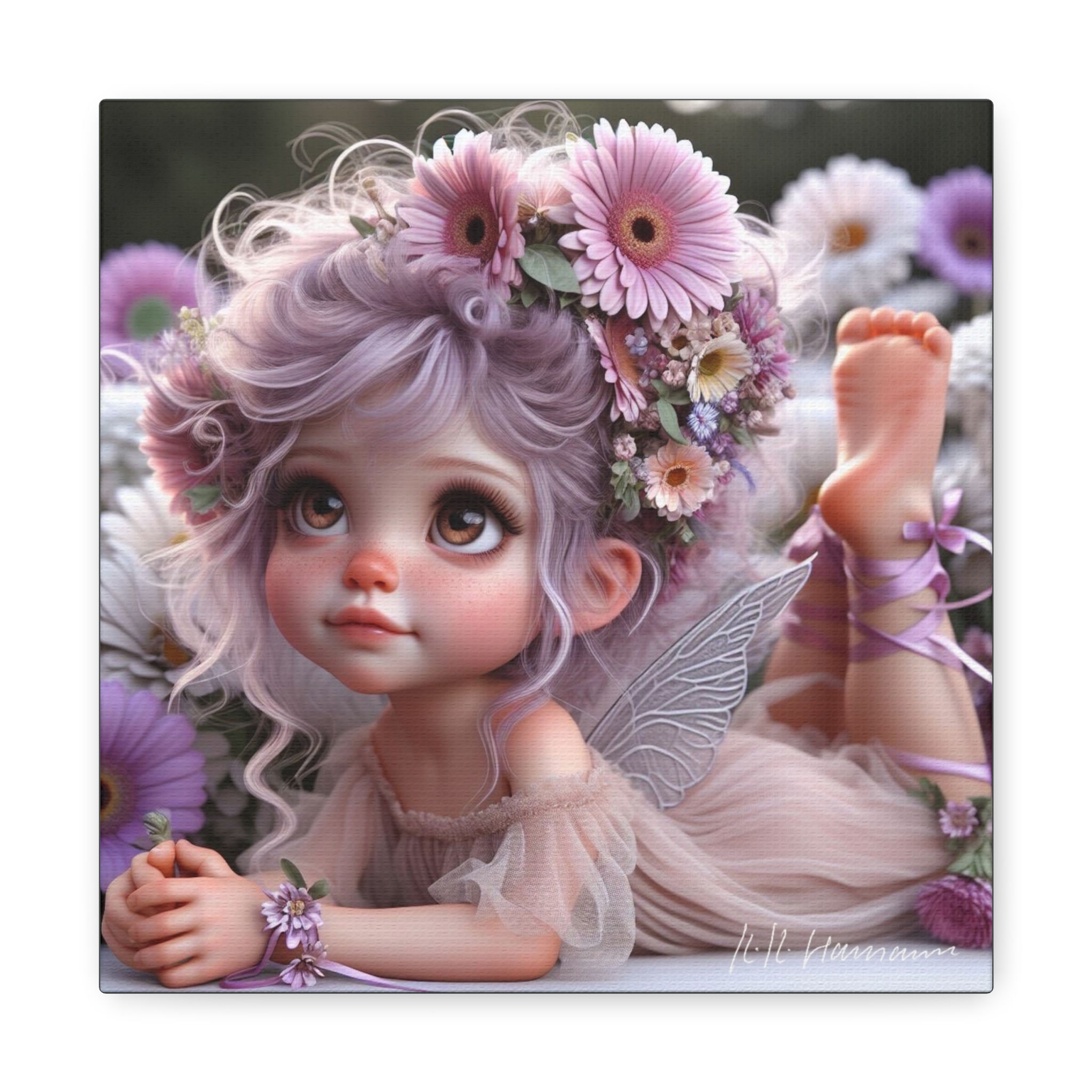 Gerber Daisy 1 - Canvas Print - Gallery Style -  Flower Fairies