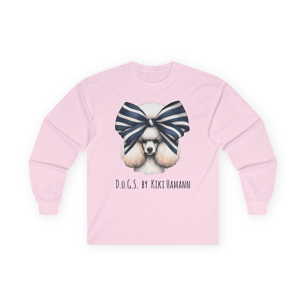 Thumbnail: Poodle "Bow"  Ultra Cotton Long Sleeve Tee 