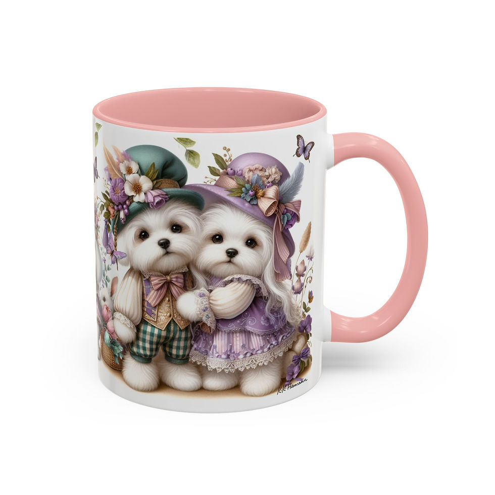Thumbnail: Maltese "Spring Elves" - Accent Coffee Mug 11 oz