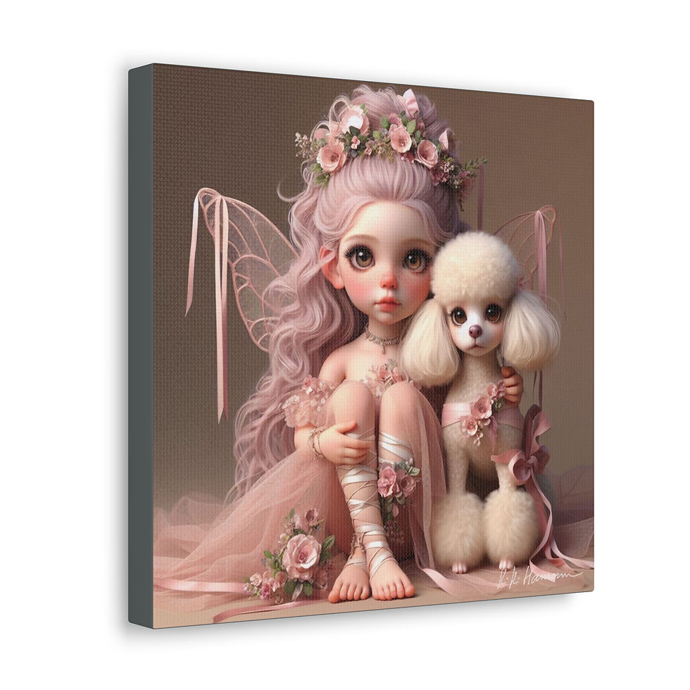 Thumbnail: Poodle 2 - Canvas Print - Gallery Style -  Fairy Tails