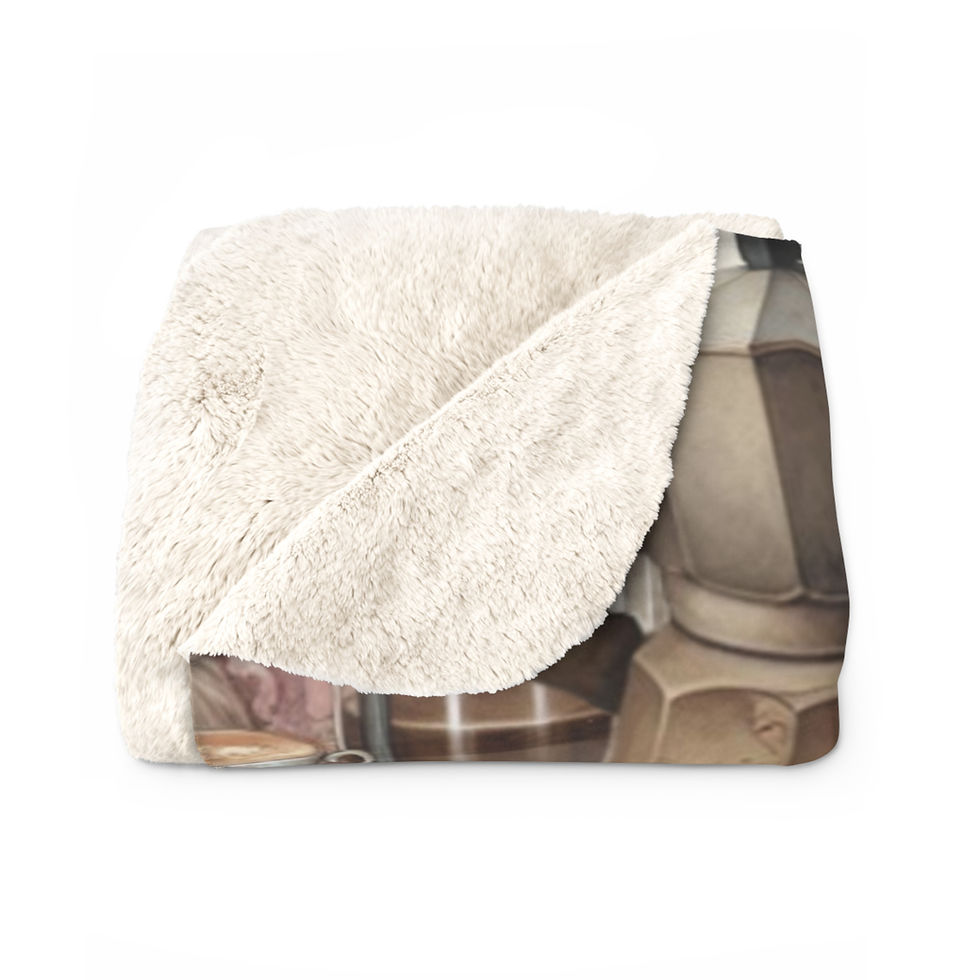 Thumbnail: Afghan Hounds "More Coffee , Please!"  -Sherpa Fleece Blanket 