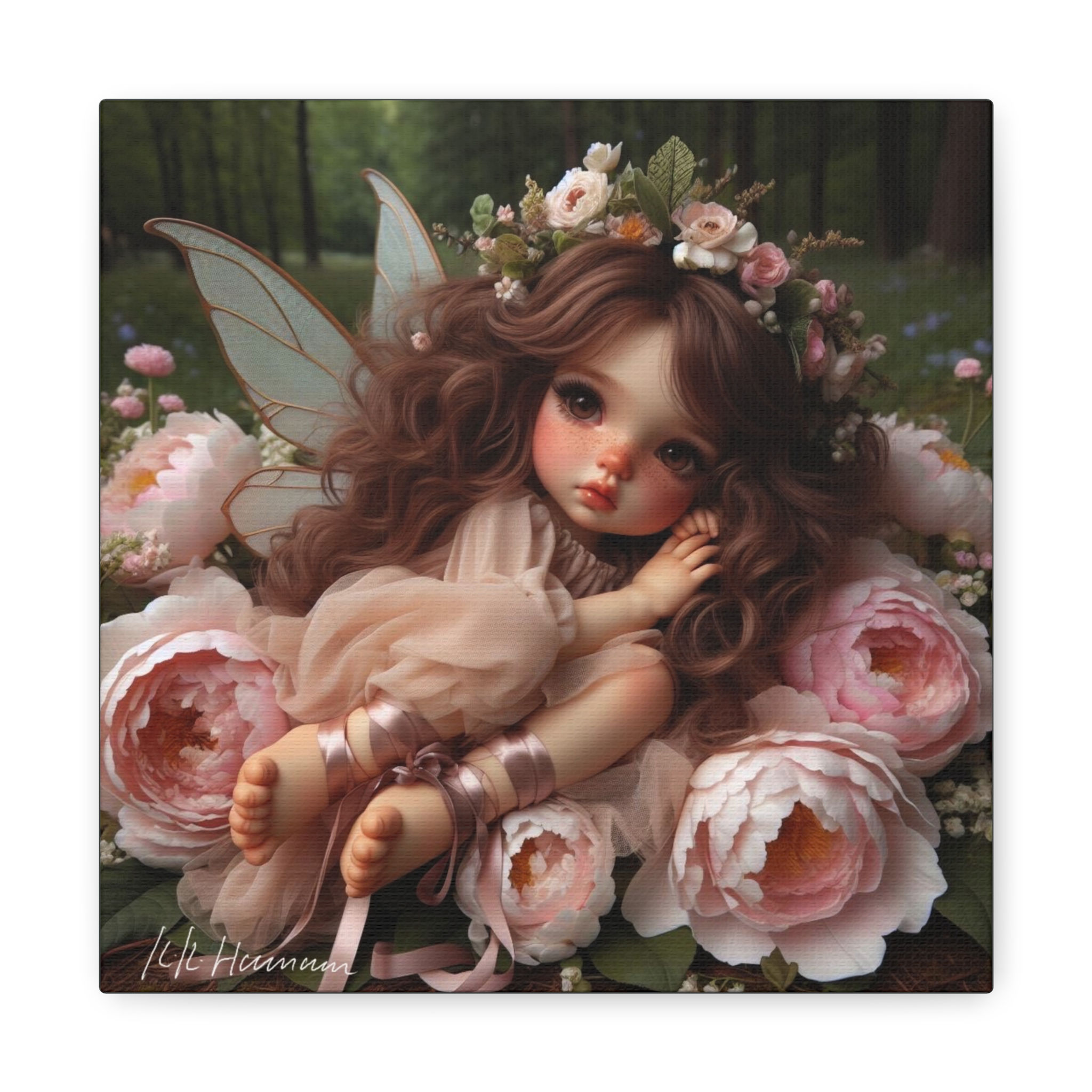 Peonie 5 - Canvas Print - Gallery Style -  Flower Fairies