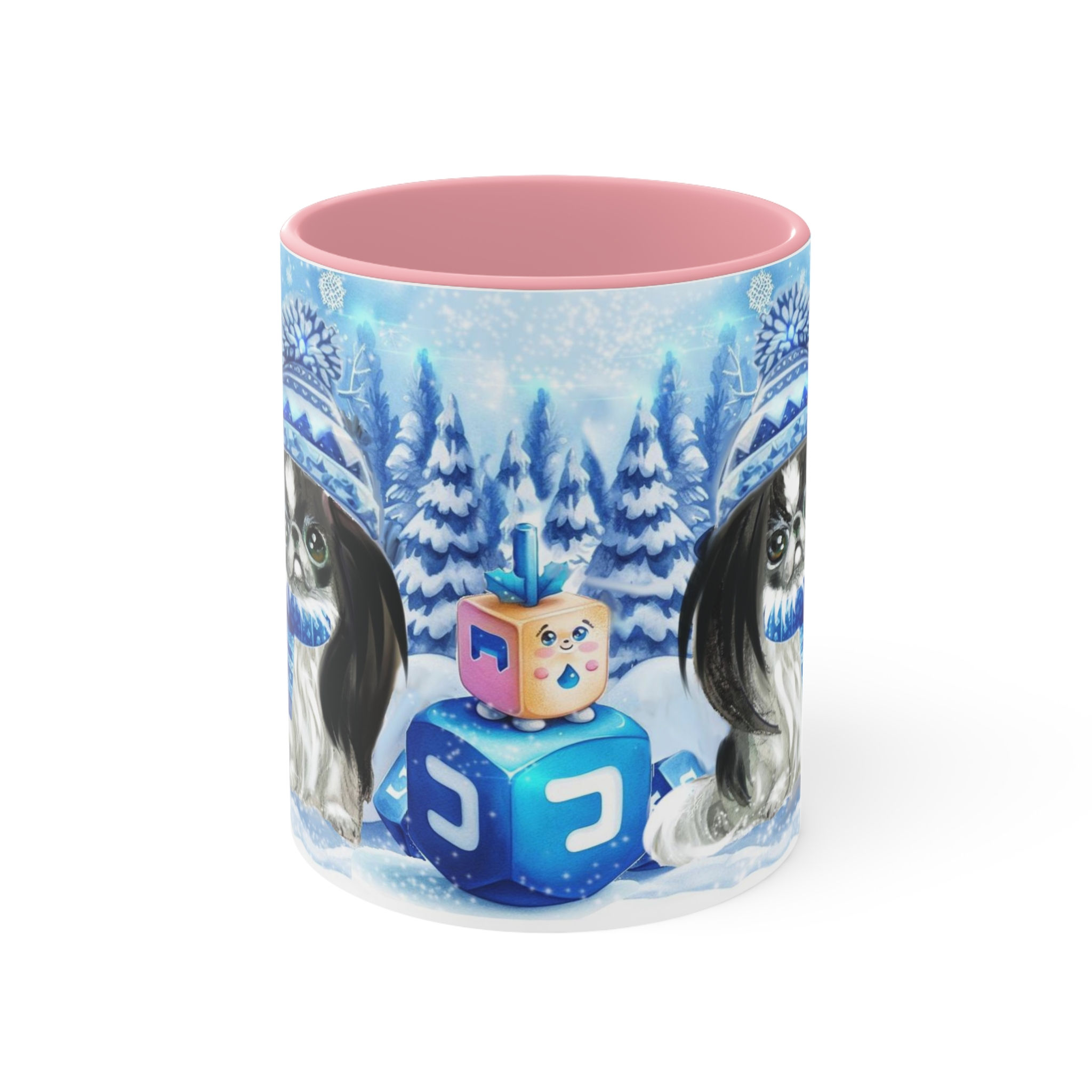 Hanukkah Winter Wonderland  Art Mug -  Japanese Chin Edition