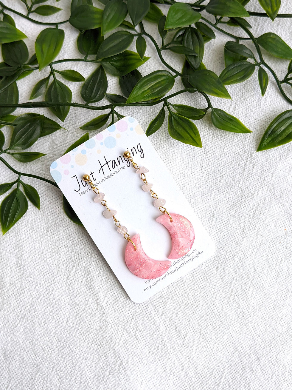 Thumbnail: Remi - Rose Quartz Dangle Earrings