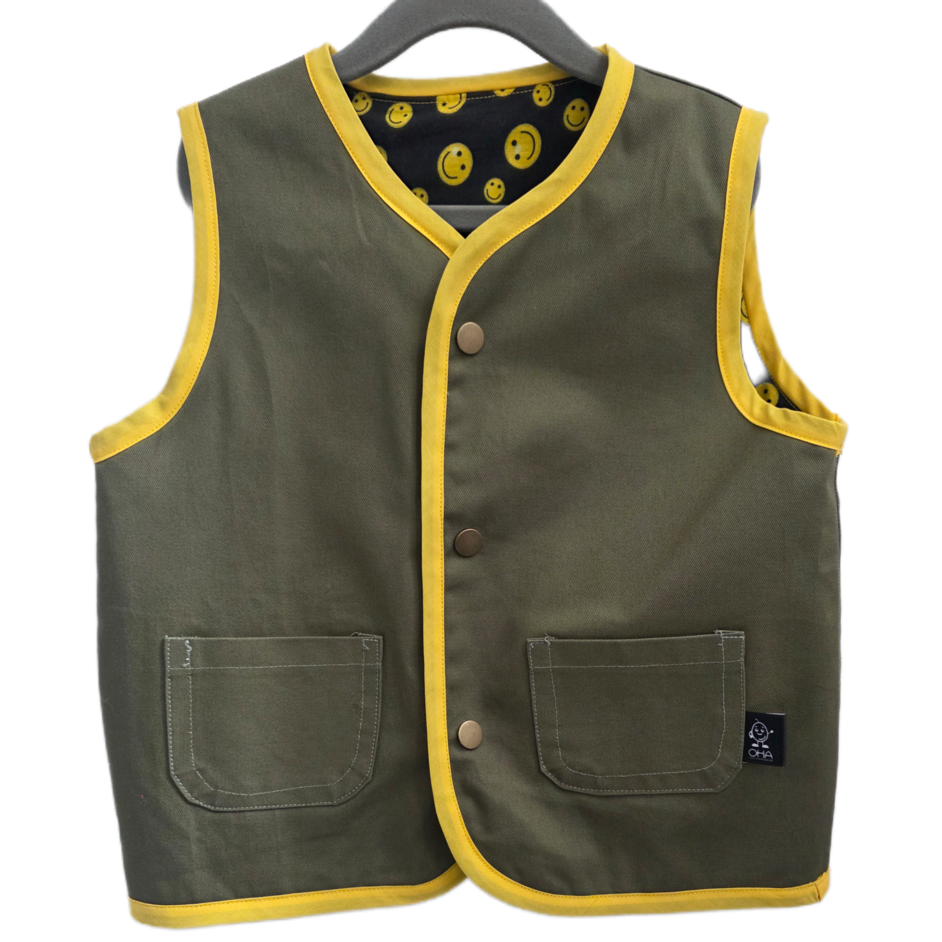 Khaki Smiley Gilet