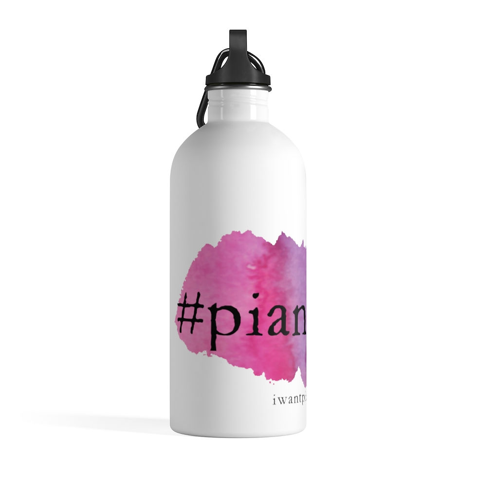 Thumbnail: #pianoLIFE Stainless Steel Water Bottle (Pink)