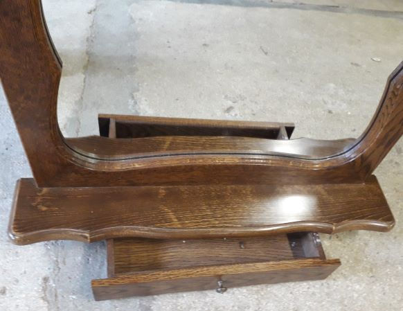 Miniature : MIROIR MURAL EN CHENE AVEC TIROIR