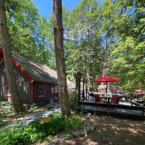 Bear Claw Cabin Deck - June 2023 Babbling Brook Cottages Cabins in the Poconos 