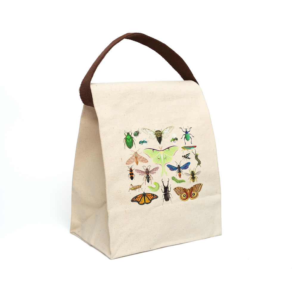 Thumbnail: Bug Collection Canvas Lunch Bag With Strap