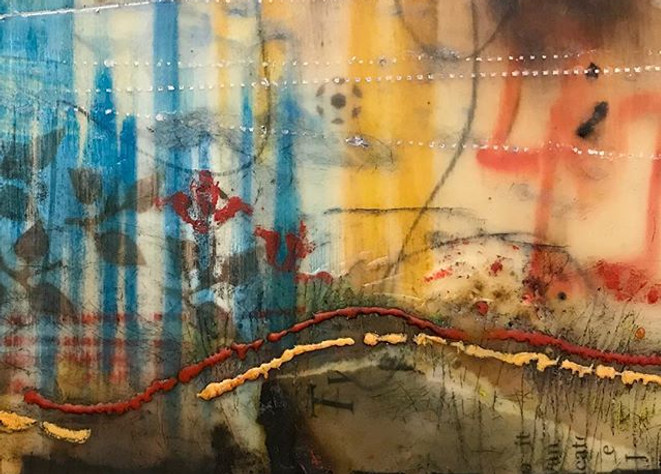 Detail of a painting modeling the use of