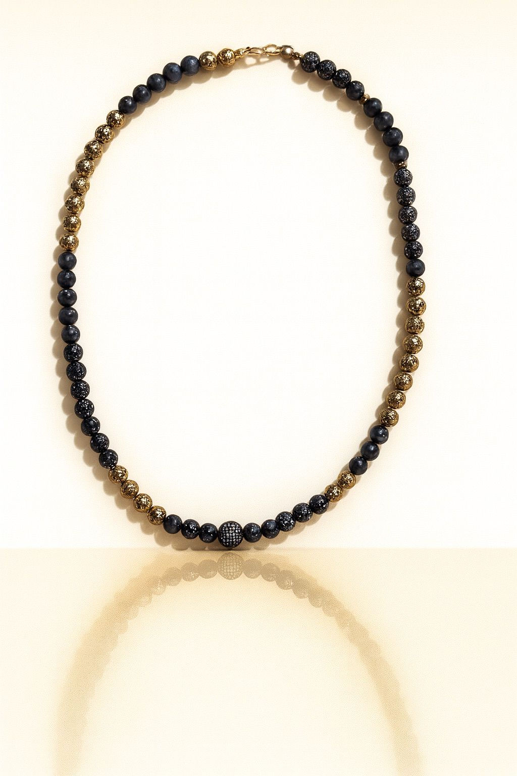 Özel Tasarım Doğal Taşlı Altın Kaplama Kolye