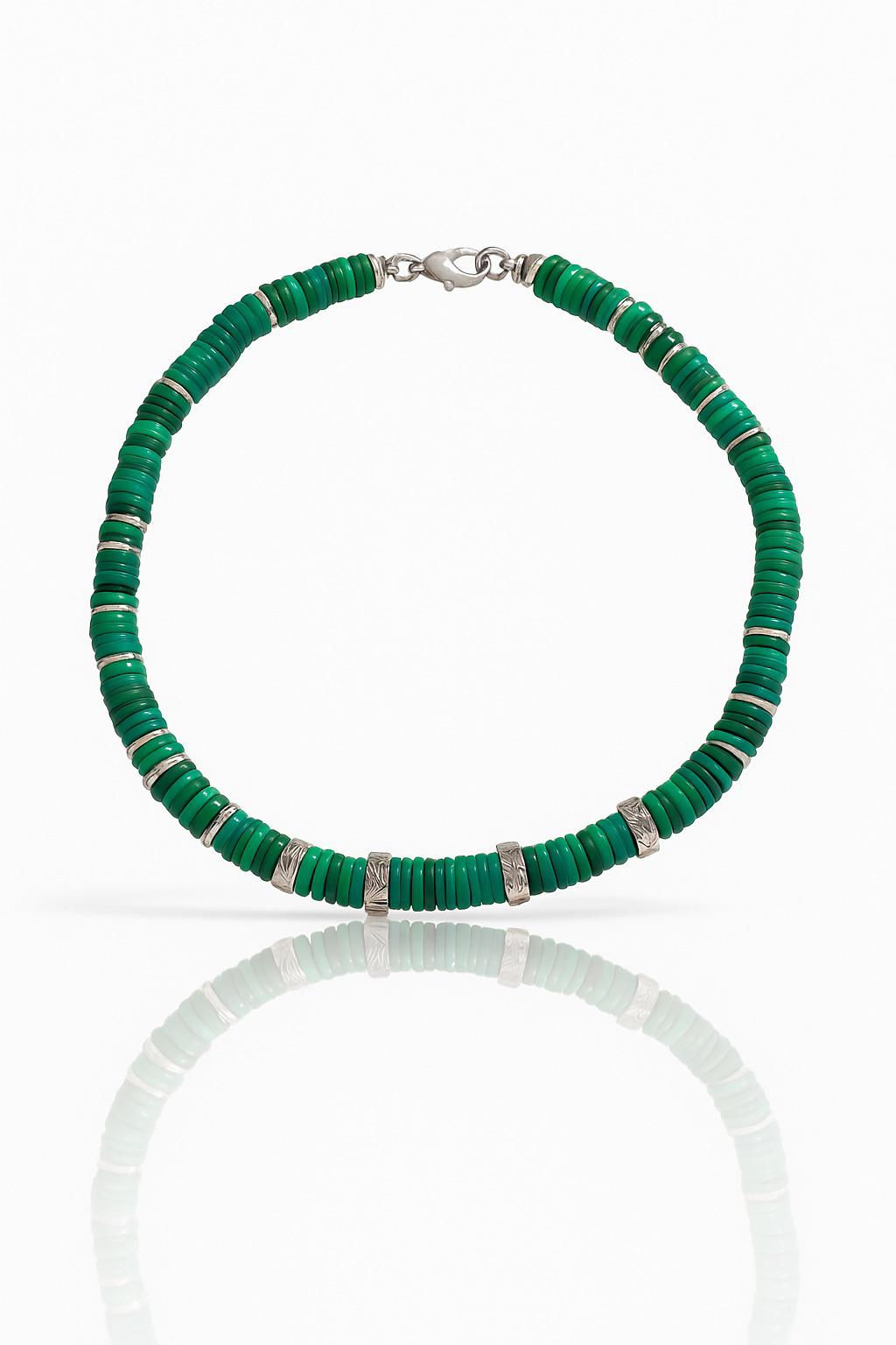 Özel Tasarım Doğal Taş Antik Gümüş Bileklik