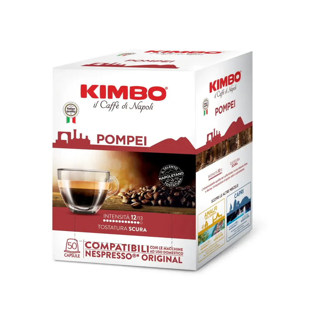50 capsules de café Kimbo Pompei compatibles Nespresso [0,21 €/capsule]