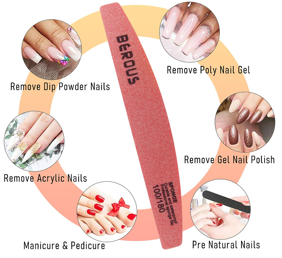 縮圖：Berous Disposable Sponge Nail File For Nail Tools 100/180
