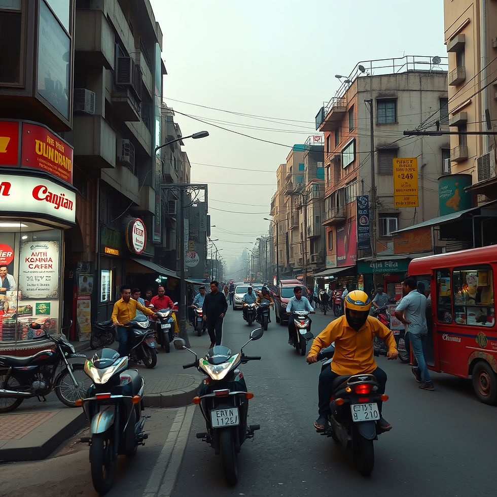 Create an image of Delhi street life.jpg