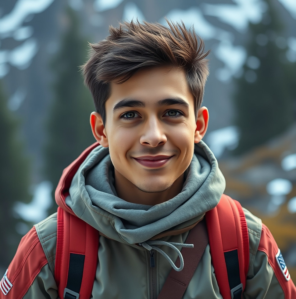 Create an image of a student on a trekk.jpg