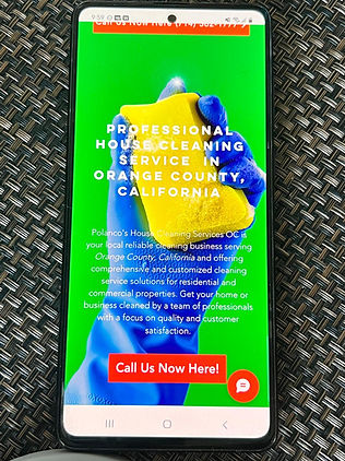 Polanco's House Cleaning Services OC website displayed on mobile