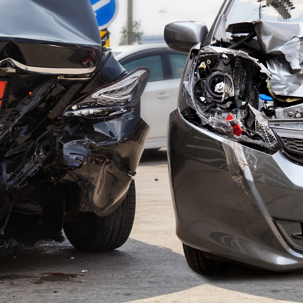 Two cars crashed in a car accident