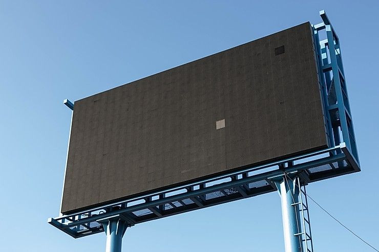 A black billboard with no design.