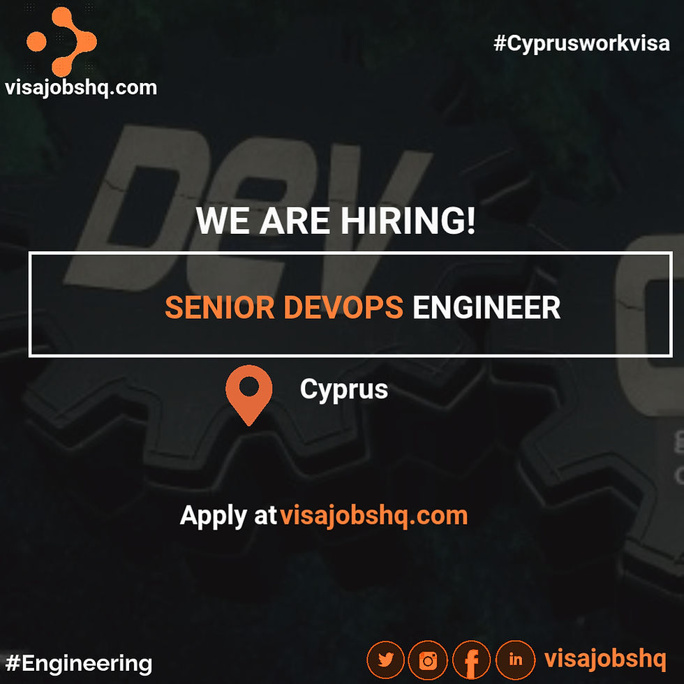 Senior DevOps Engineer in Cyprus, Relocation Assistance Provided for Those Qualified, Apply Now