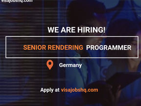 A Senior Rendering Programmer is Needed in Germany, with Visa Sponsorship provided by employer, apply now