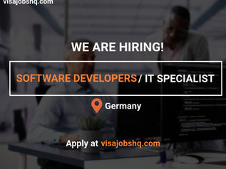OPEN INTERNATIONAL JOB OPPORTUNITY FOR SOFTWARE DEVELOPER/ IT PROFESSIONALS IN GERMANY, VISA SPONSORSHIP AVAILABLE