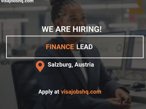 Finance Lead in Austria, with visa sponsorship provided by employer, apply now