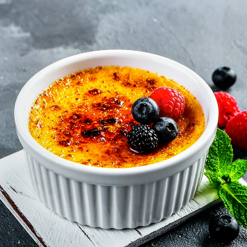 Authentic Crème Brûlée French dessert recipe printable card