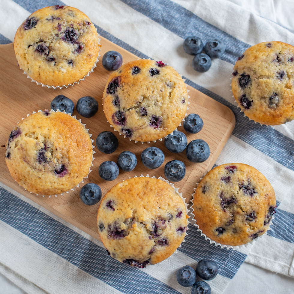 American soft blueberry muffins bakery-style recipe printable card
