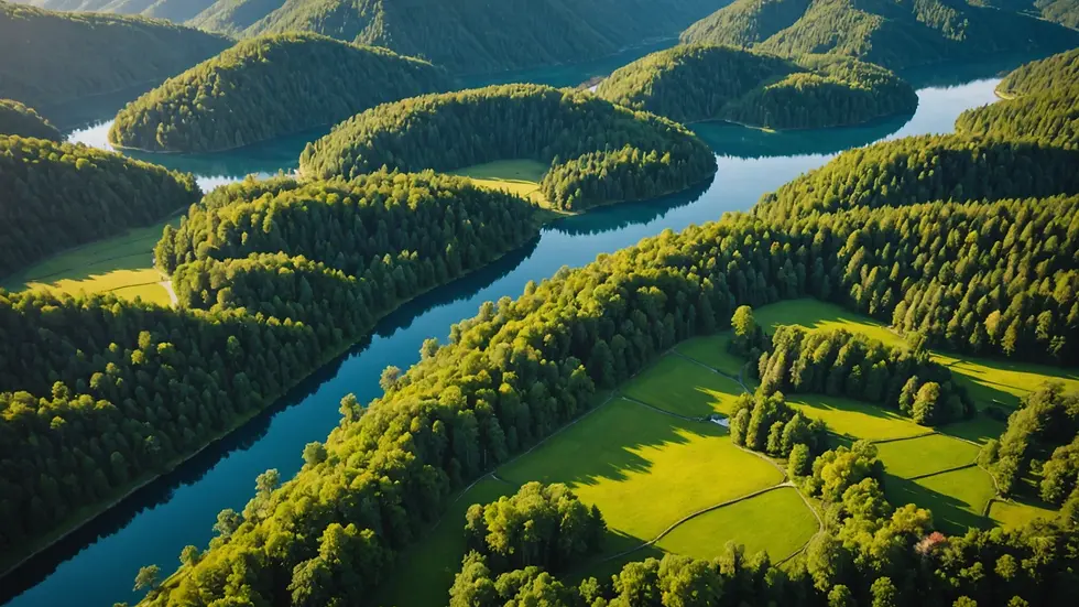 High angle view of a serene nature setting