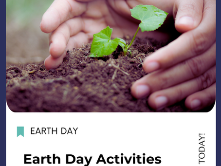Hands nurture a young plant in soil under sunlight. Text reads: "Earth Day Activities That Extend Learning Beyond April 22. Start Today!"