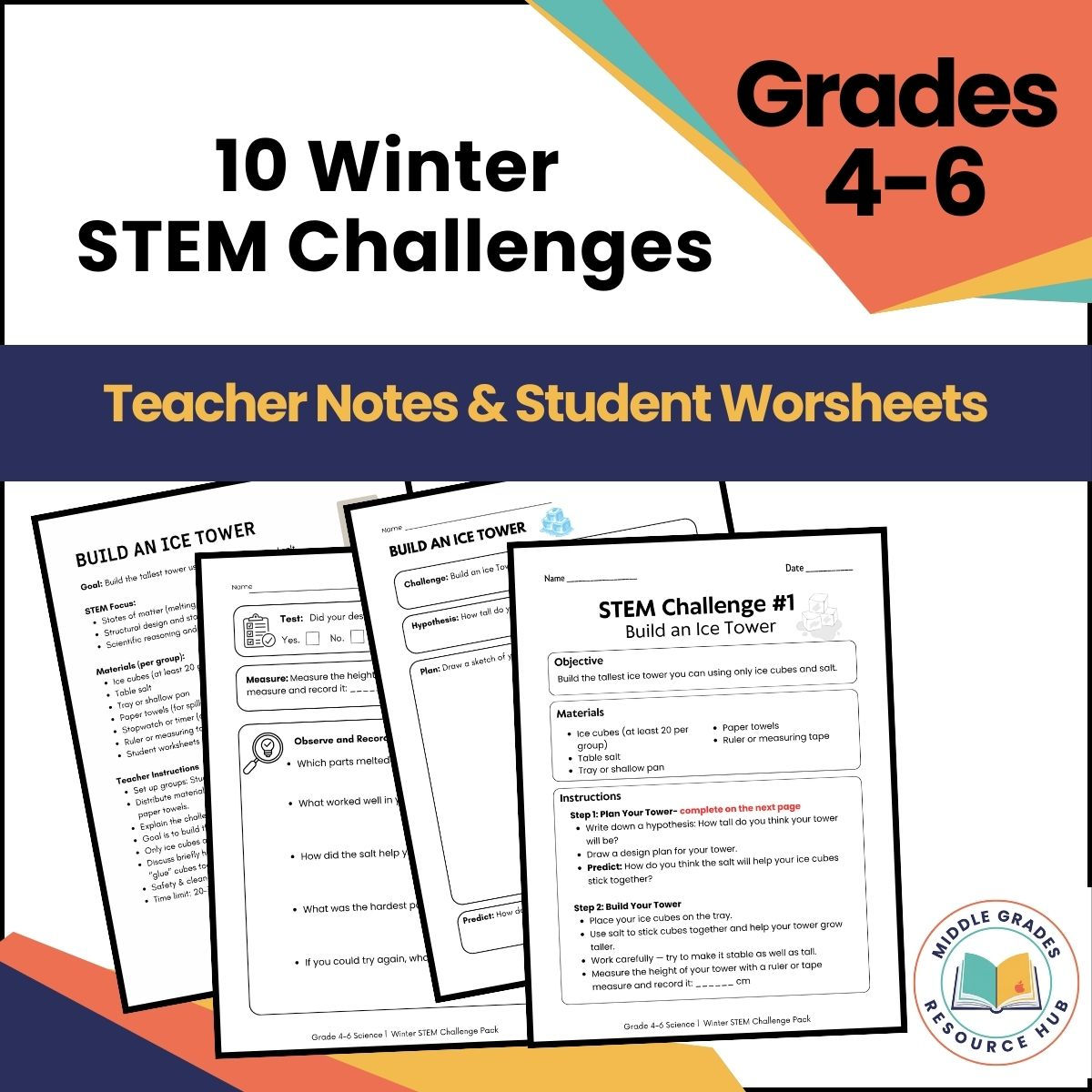 Winter STEM Challenge Pack Grades 4-6 | Hands-On Science