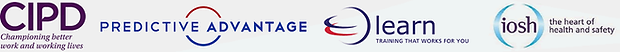 Logos for CIPD, IOSH, LEARN, PREDICTIVE ADVANTAGE
